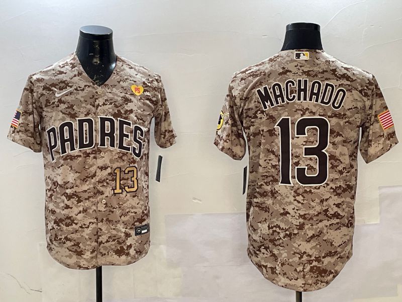 Men San Diego Padres #13 Machado Camo Game 2025 Nike MLB Jersey style 2